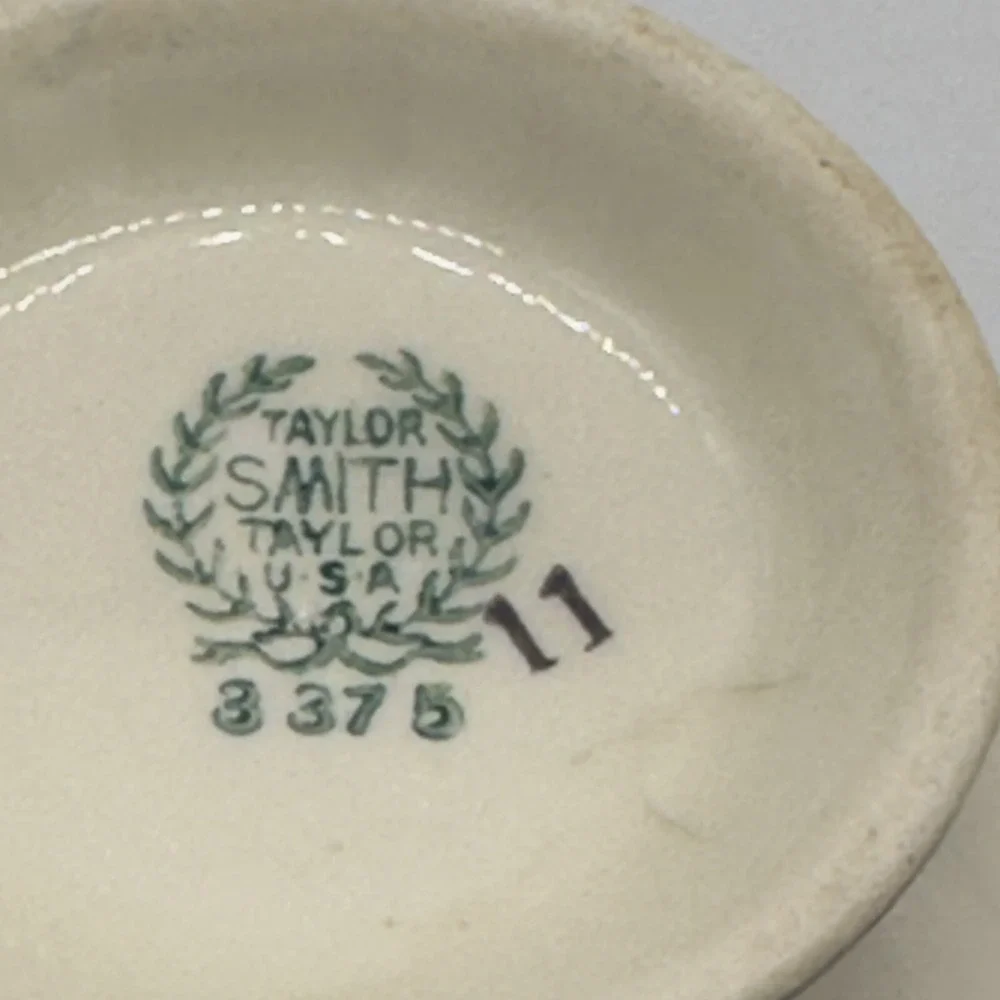 Vtg 1936‎ Taylor Smith Sugar Bowl USA 601 Ivory Silver Platinum Rings Lidded MCM